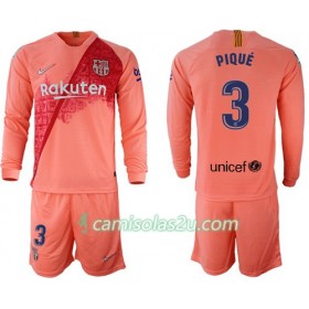 Camisolas de Futebol FC Barcelona Pique 3 Criança Equipamento 3ª 2018/19 Manga Comprida